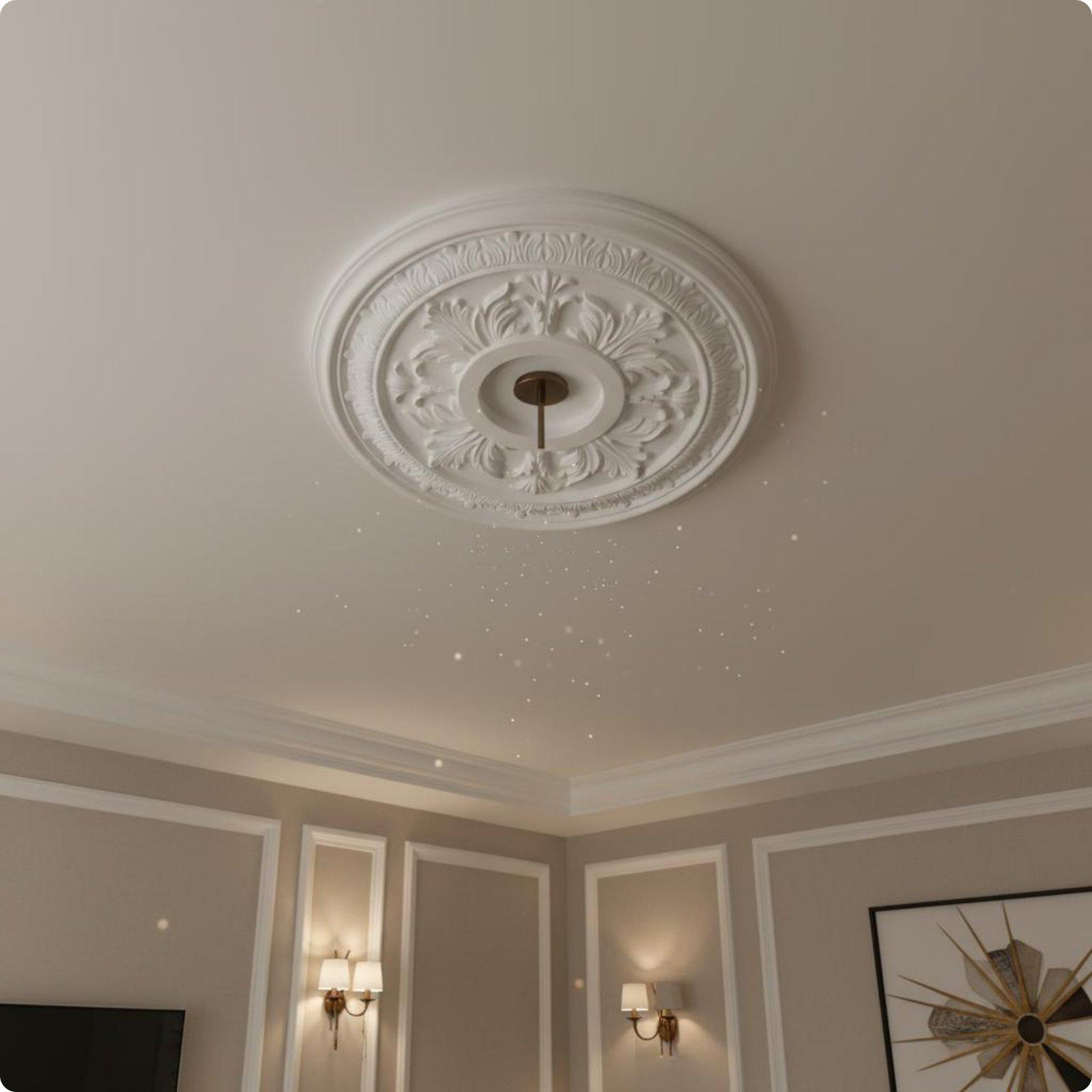 Home Decor Wall Panels - Gold Embossed Ceiling Light Panel PU