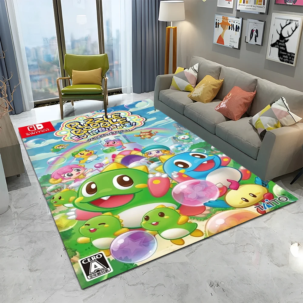 Home Decor Game Online - Bubble Bobble Cartoon Game Gamer Carpet