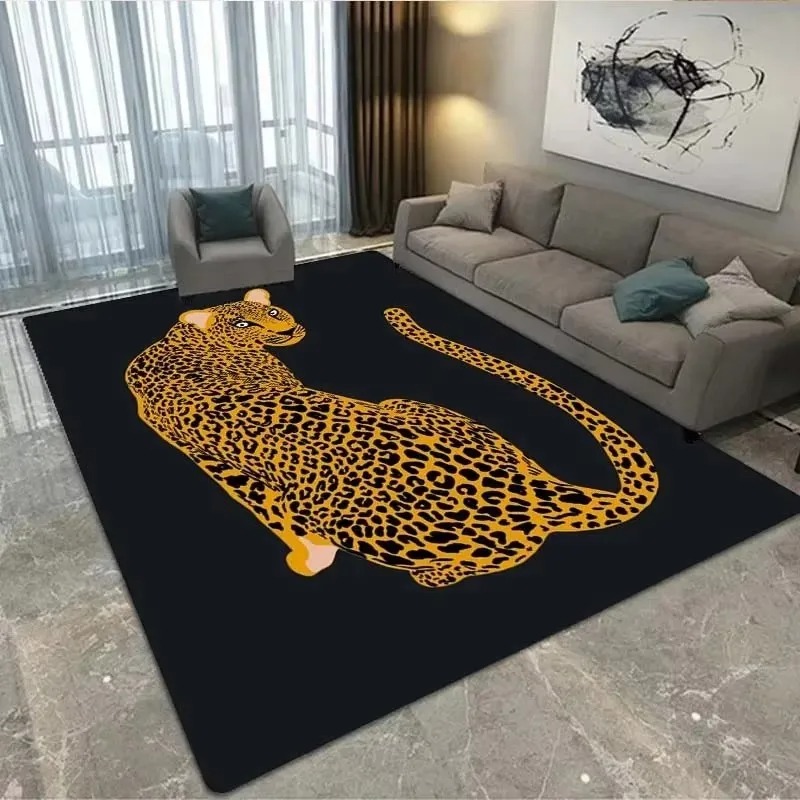 Home Decor Ig - Golden Leopard Design Living Room Carpet