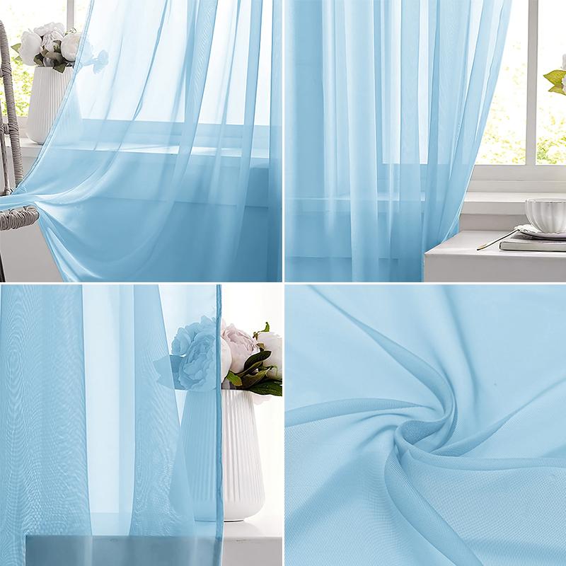 Light Blue Solid Sheer Voile W - огляд і ціна Home Decor Wall Panels