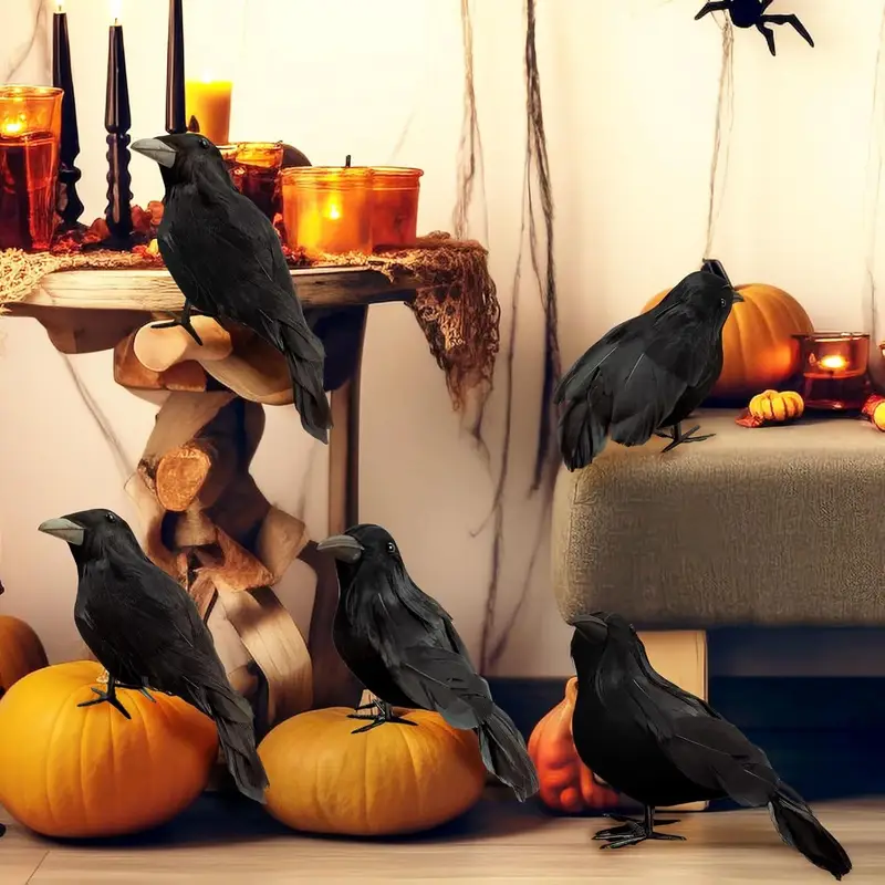 1PC Lifelike Black Crow Decor  - огляд і ціна Home Decor Halloween