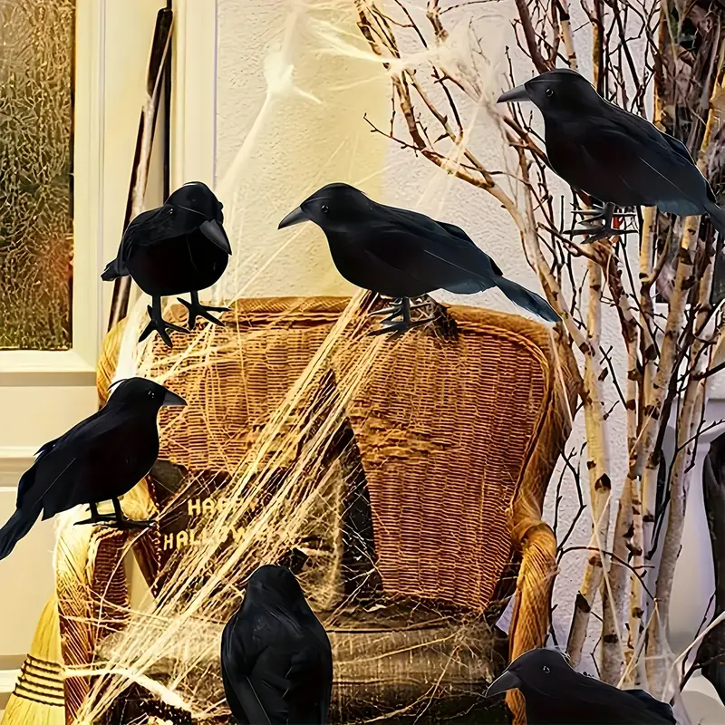1PC Lifelike Black Crow Decor  - огляд і ціна Home Decor Halloween