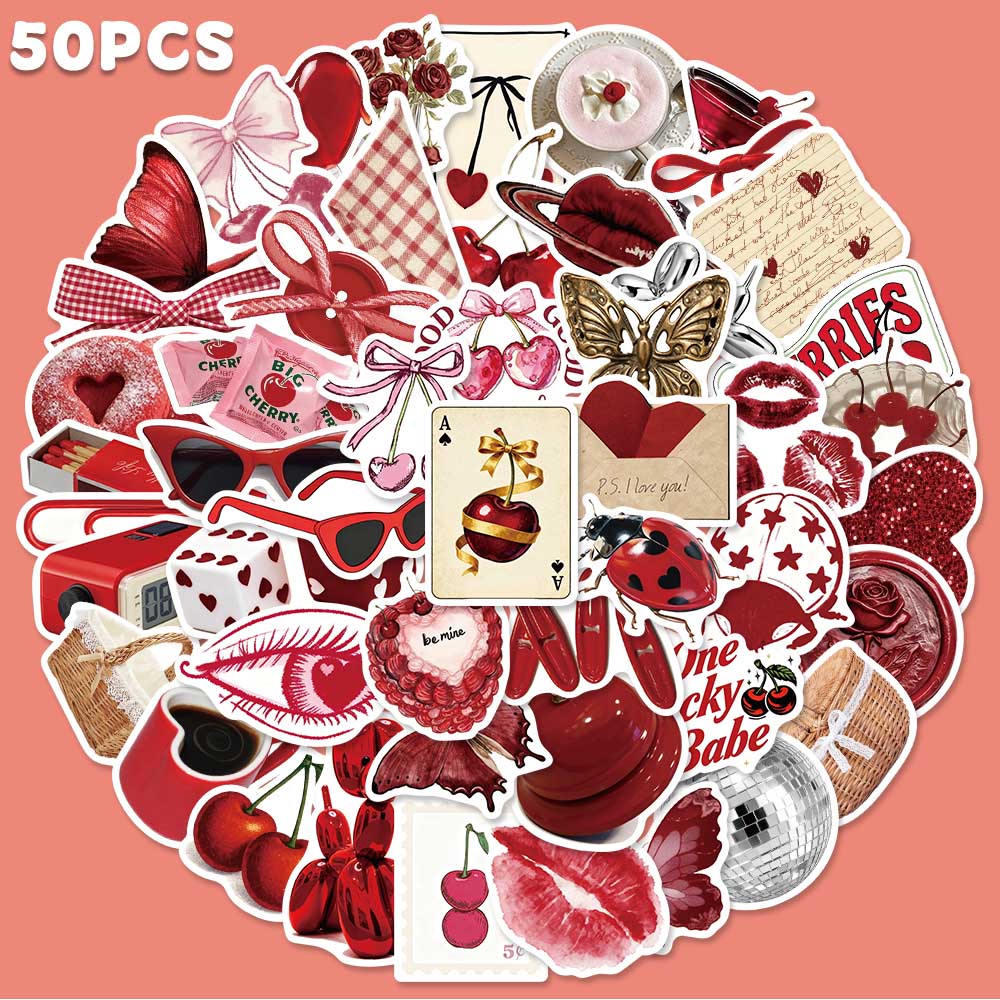 50pcs Cherry Coloured Graffiti - огляд і ціна Home Decor Wall Panels