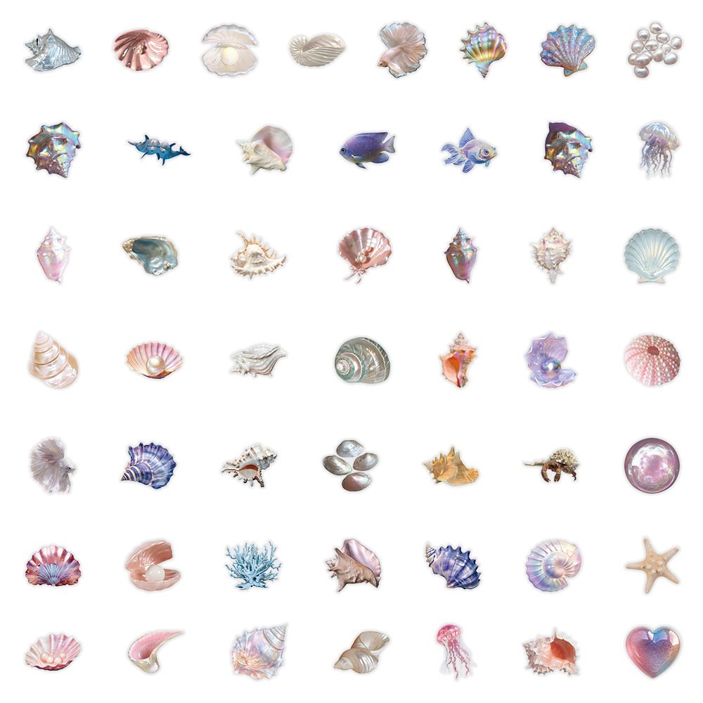 50pcs Cartoon Shell Graffiti S - огляд і ціна Home Decor Wall Panels